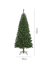 Albero di Natale Comet, Albero artificiale extra folto, Albero effetto reale in PVC, 388 rami, Altezza cm 150