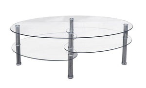 Tavolino da salotto 0, Tavolino da cafe moderno con ripiani, Tavolo basso da salotto in metallo e vetro temperato, Cm 100x60h41