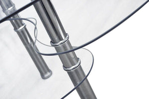 Tavolino da salotto 0, Tavolino da cafe moderno con ripiani, Tavolo basso da salotto in metallo e vetro temperato, Cm 100x60h41