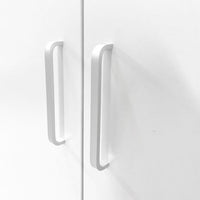 Guardaroba Anci, Armadio moderno a 3 ante battenti 2 cassetti, Mobile lineare da camera con tubo appendiabiti , Cm 120x50h170, Bianco