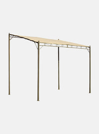 Pergola da giardino a parete, struttura color antracite e telo color ecrù, 300 x 200 x h240 cm