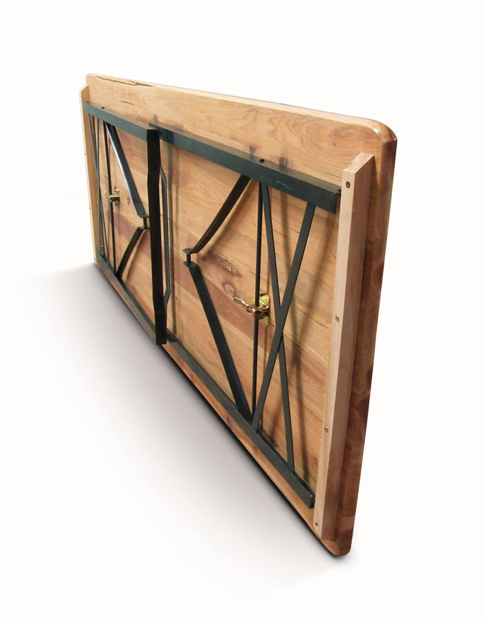 Set tavolo e panchine richiudibili da birreria, colore marrone, Misure tavolo 150 x 76 x 70 cm, Misure panca 150 x 44 x 25 cm