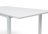Tavolo allungabile 0, Tavolo da pranzo estensibile, Consolle multiuso con allunghe, Tavolo in metallo con ripiano in laminato, Cm 130x85h76, Bianco