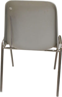 Sedia impilabile moderna in metallo e polipropilene, per sala da pranzo, cucina o salotto, cm 57x49h78, colore Bianco