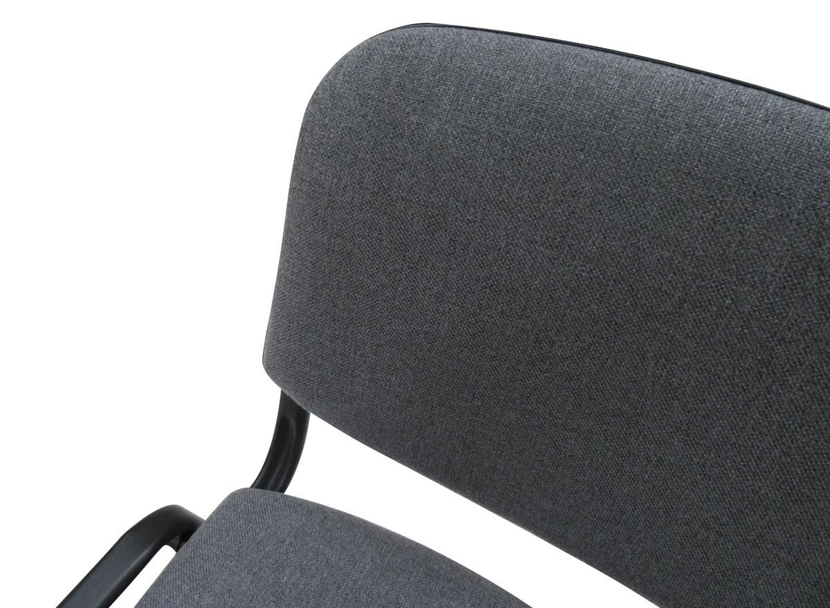 Sedia 0, Sedia in tessuto imbottito , Ideale per ufficio, salotto o sala conferenze, Cm 54x55h81, Grigio scuro, Singola
