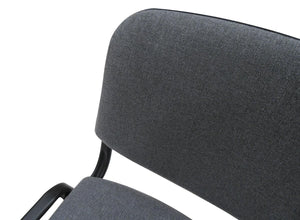 Sedia 0, Sedia in tessuto imbottito , Ideale per ufficio, salotto o sala conferenze, Cm 54x55h81, Grigio scuro, Singola