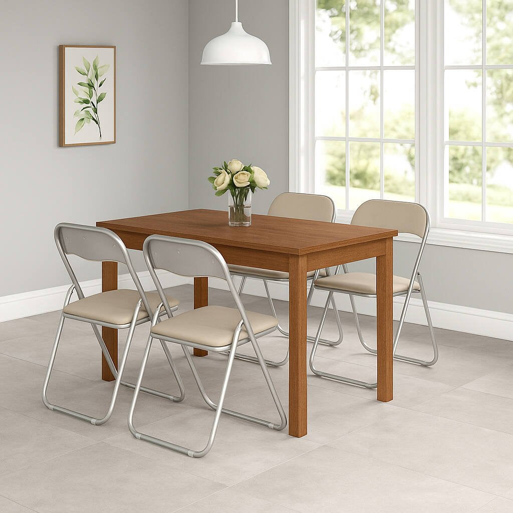 Set di quattro sedie Antenore, colore bianco, Misure 43 x 47 x 78 cm