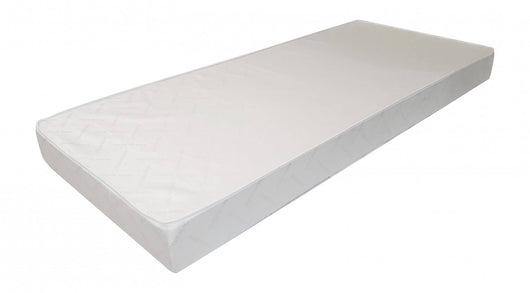 Materasso singolo 0, Materasso ortopedico in poliuretano espanso, rivestimento in tessuto con imbottitura in fibra anallergica, Cm 80x190h16, Bianco