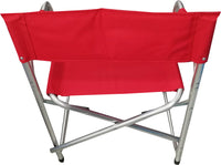 Sedia da campeggio pieghevole in alluminio e stoffa, colore rosso, aperta: cm 59 x 48 x h78