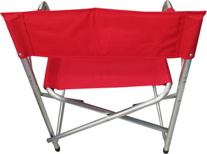 Sedia da campeggio pieghevole in alluminio e stoffa, colore rosso, aperta: cm 59 x 48 x h78