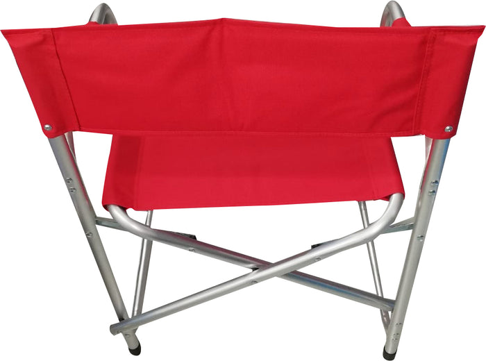 Sedia da campeggio pieghevole in alluminio e stoffa, colore rosso, aperta: cm 59 x 48 x h78