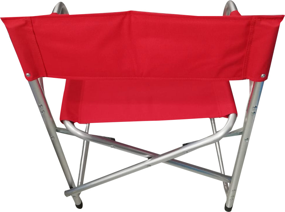 Sedia da campeggio pieghevole in alluminio e stoffa, colore rosso, aperta: cm 59 x 48 x h78