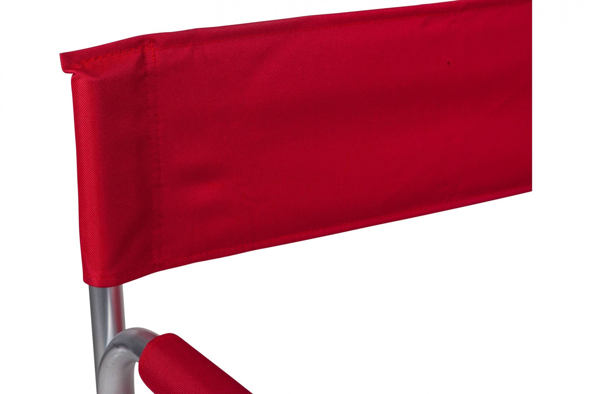 Sedia da campeggio pieghevole in alluminio e stoffa, colore rosso, aperta: cm 59 x 48 x h78