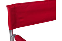 Sedia da campeggio pieghevole in alluminio e stoffa, colore rosso, aperta: cm 59 x 48 x h78