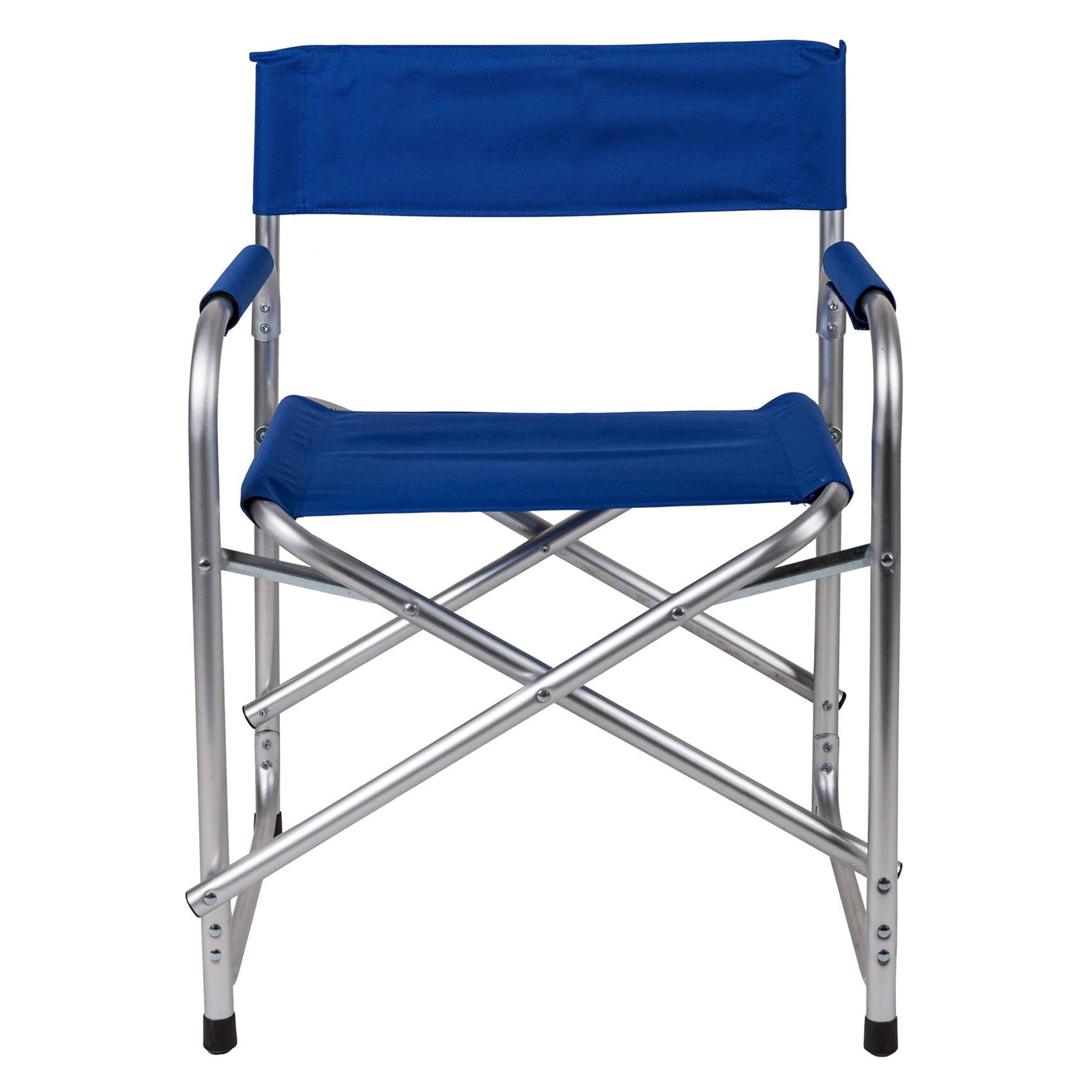 Sedia da campeggio pieghevole in alluminio e stoffa, colore blu, aperta: cm 59 x 48 x h78