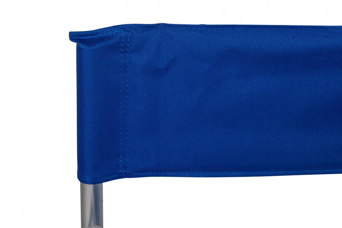 Sedia da campeggio pieghevole in alluminio e stoffa, colore blu, aperta: cm 59 x 48 x h78