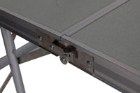 Set da campeggio e picnic richiudibile, struttura alluminio e plastica, colore grigio, Misure tavolo 60 x 71 x 90 cm, Misure panchine 87 x 38 x 23 cm