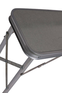 Set da campeggio e picnic richiudibile, struttura alluminio e plastica, colore grigio, Misure tavolo 60 x 71 x 90 cm, Misure panchine 87 x 38 x 23 cm