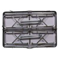 Set da campeggio e picnic richiudibile, struttura alluminio e plastica, colore grigio, Misure tavolo 60 x 71 x 90 cm, Misure panchine 87 x 38 x 23 cm