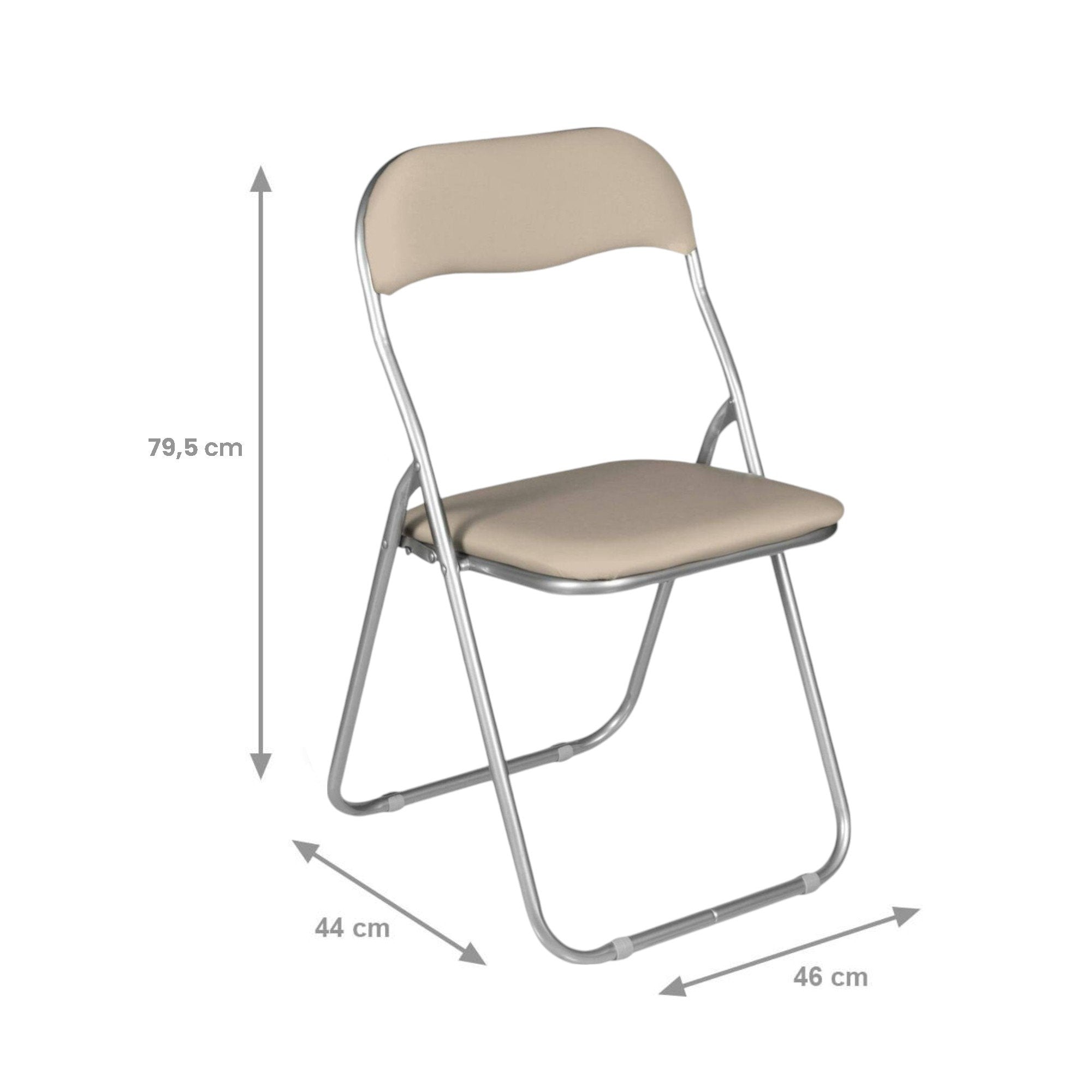 Set di due sedie Antenore, colore beige, Misure 43 x 47 x 78 cm