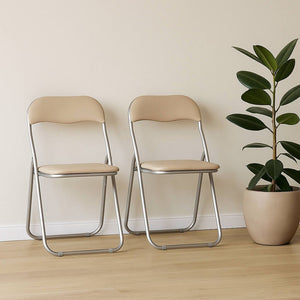 Set di due sedie Antenore, colore beige, Misure 43 x 47 x 78 cm