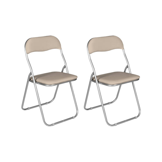 Set di due sedie Antenore, colore beige, Misure 43 x 47 x 78 cm