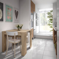 Consolle Abicitren, Tavolo da pranzo allungabile, Tavolo con allunghe multiuso estensibile fino a 10 posti, cm 51/237x90h78, Rovere