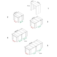 Consolle Abicitren, Tavolo da pranzo allungabile, Tavolo con allunghe multiuso estensibile fino a 10 posti, cm 51/237x90h78, Rovere