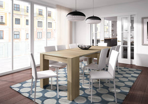 Consolle Abicitren, Tavolo da pranzo allungabile, Tavolo con allunghe multiuso estensibile fino a 10 posti, cm 51/237x90h78, Rovere