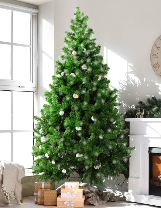 Albero di Natale Rudolph, Albero artificiale extra folto, Albero effetto reale in PVC con luci LED incluse, 723 rami, Altezza cm 180