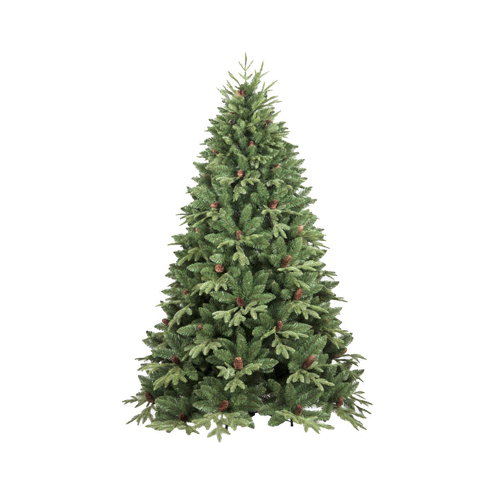 Albero di Natale Silent Night, Albero artificiale extra folto, Albero effetto reale in PVC, Con pigne incluse, 839 rami, Altezza cm 180