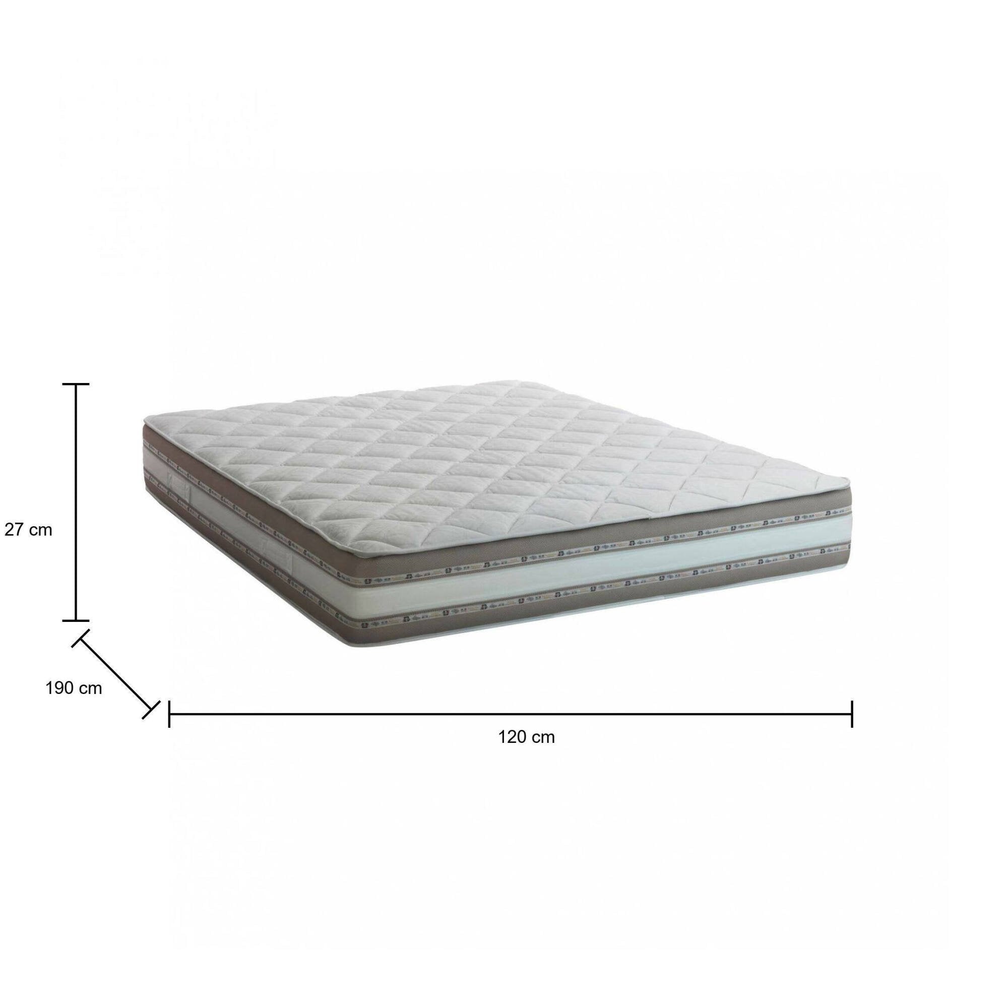 Materasso piazza e mezza Artemio, Materasso sfoderabile in Memory Foam e Gel Waterfoam, 100% Made in Italy, Antiacaro e Anallergico, cm 120x190 h27