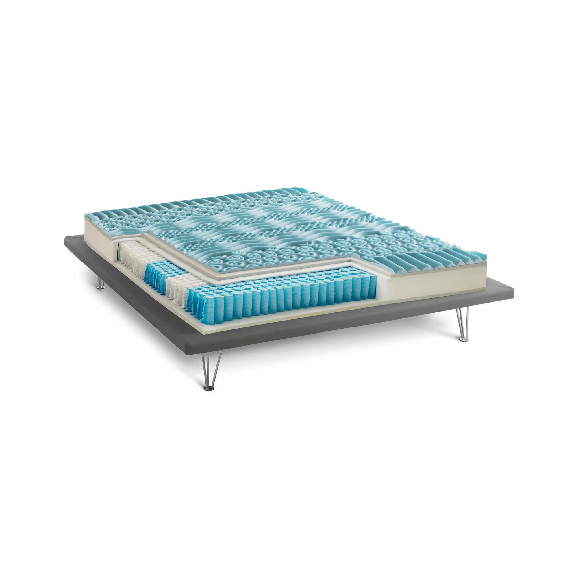 Materasso singolo Adrano, Sfoderabile in Memory Foam+Gel e Molle insacchettate, 100% Made in Italy, Antiacaro e Anallergico, cm 80x190 h27