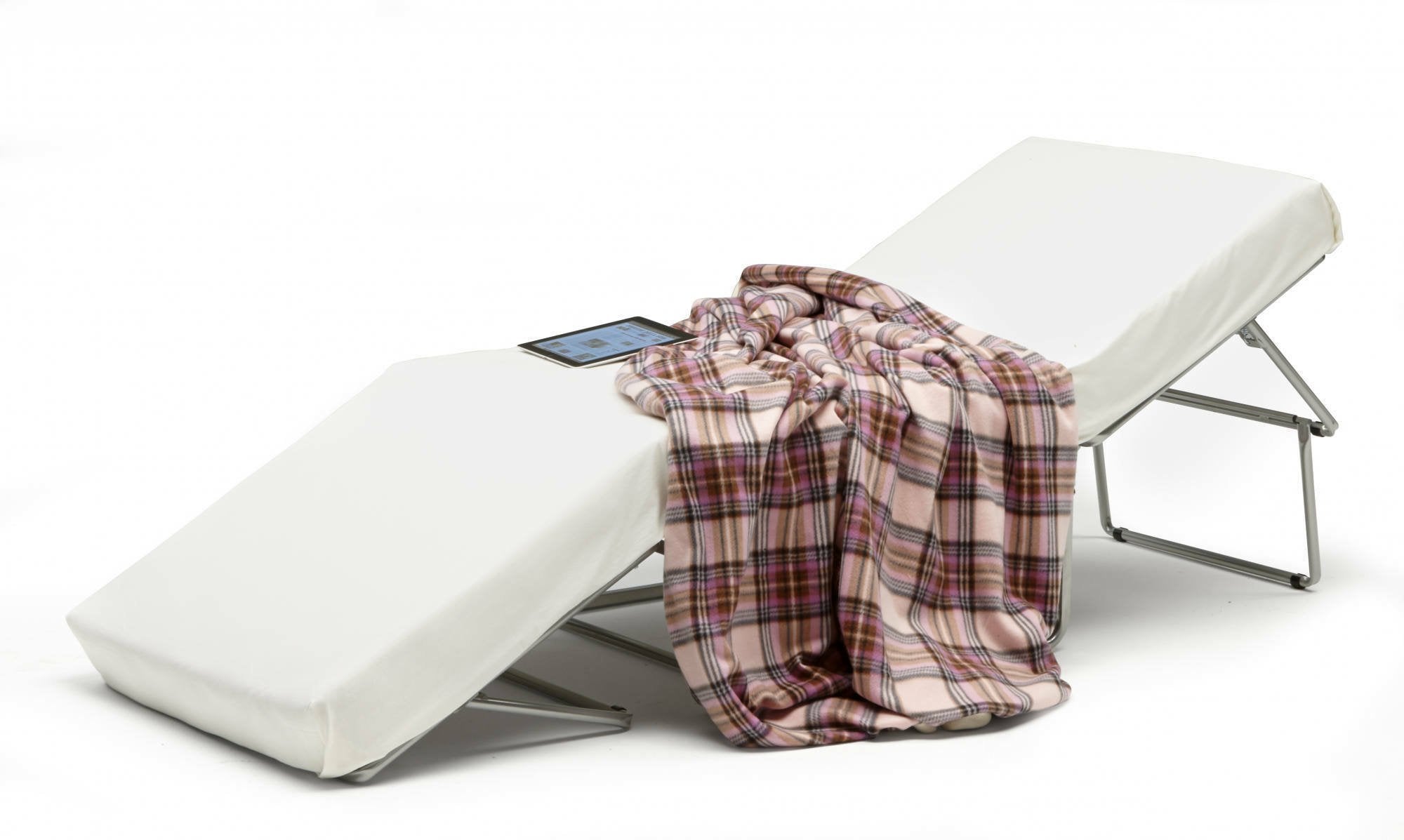 Letto pieghevole Abak, Pouf trasformabile in letto singolo, 100% Made in Italy, Pouf in tessuto da soggiorno, cm 80x80h45, Blu