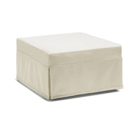 Letto pieghevole Abak, Pouf trasformabile in letto singolo, 100% Made in Italy, Pouf in tessuto da soggiorno, cm 80x80h45, Panna