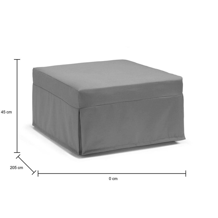 Letto pieghevole Abak, Pouf trasformabile in letto singolo, 100% Made in Italy, Pouf in tessuto da soggiorno, cm 80x80h45, Grigio