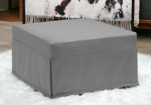 Letto pieghevole Abak, Pouf trasformabile in letto singolo, 100% Made in Italy, Pouf in tessuto da soggiorno, cm 80x80h45, Grigio
