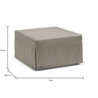 Letto pieghevole Abak, Pouf trasformabile in letto singolo, 100% Made in Italy, Pouf in tessuto da soggiorno, cm 80x80h45, Tortora