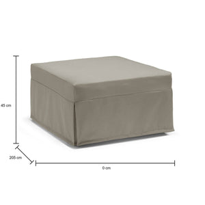 Letto pieghevole Abak, Pouf trasformabile in letto singolo, 100% Made in Italy, Pouf in tessuto da soggiorno, cm 80x80h45, Tortora