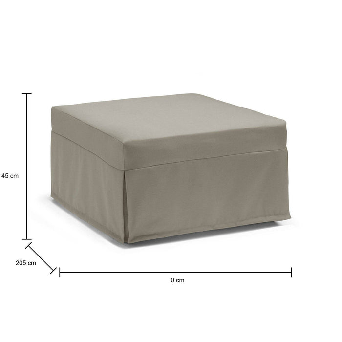 Letto pieghevole Abak, Pouf trasformabile in letto singolo, 100% Made in Italy, Pouf in tessuto da soggiorno, cm 80x80h45, Tortora