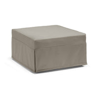 Letto pieghevole Abak, Pouf trasformabile in letto singolo, 100% Made in Italy, Pouf in tessuto da soggiorno, cm 80x80h45, Tortora