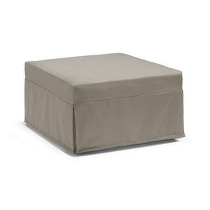 Letto pieghevole Abak, Pouf trasformabile in letto singolo, 100% Made in Italy, Pouf in tessuto da soggiorno, cm 80x80h45, Tortora