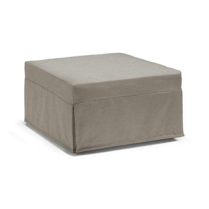 Letto pieghevole Abak, Pouf trasformabile in letto singolo, 100% Made in Italy, Pouf in tessuto da soggiorno, cm 80x80h45, Tortora