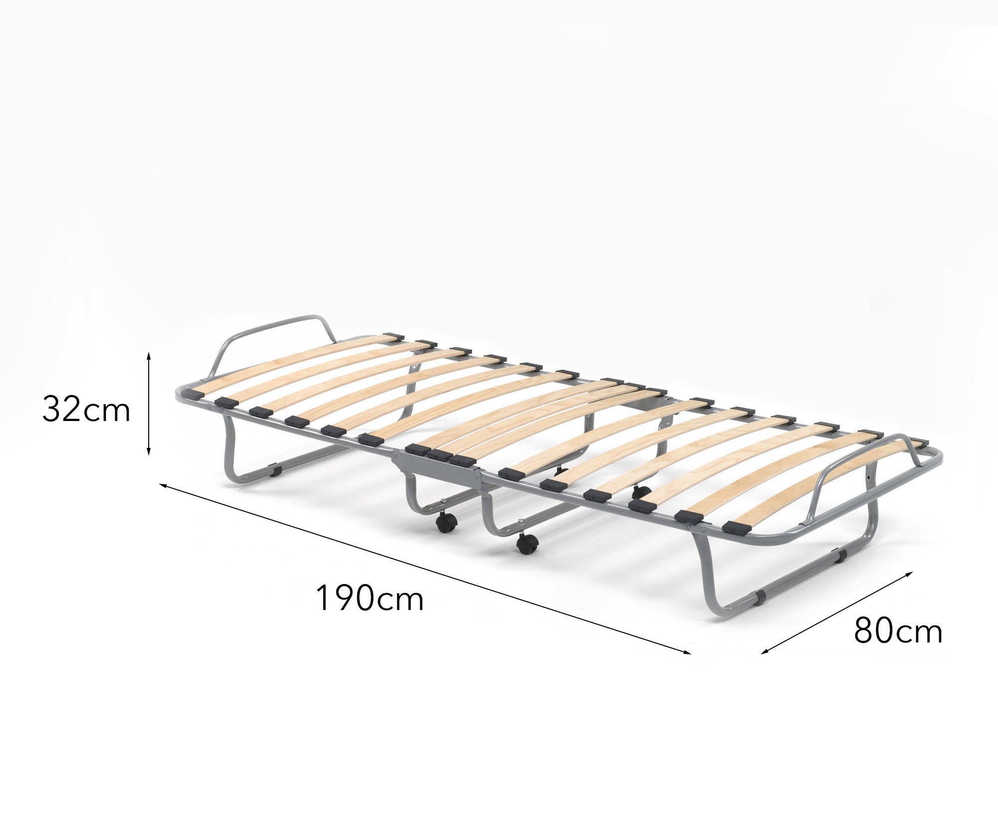 Letto pieghevole Akai, Brandina singola ortepedico e pieghevole, 100% Made in Italy, Branda con cover in ecopelle, con materasso da 80x190 cm incluso, Bianco