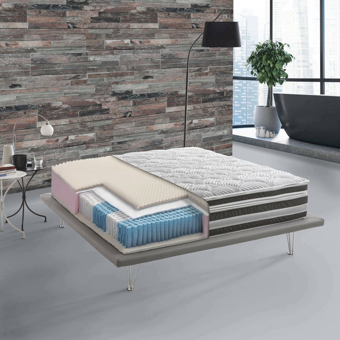 Materasso matrimoniale Amistad, sfoderabile in Memory Foam e Micromolle insacchettate, 100% Made in Italy, Antiacaro e Anallergico, cm 160x200 h32