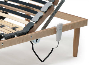 Rete letto singolo Arby, Rete a doghe in legno con motore, 100% Made in Italy, Rete ortopedica reclinabile motorizzata, cm 80x190h 34