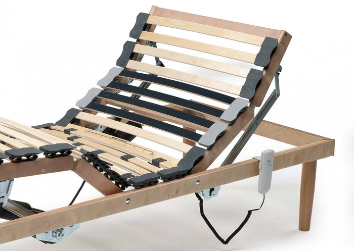 Rete letto singolo Arby, Rete a doghe in legno con motore, 100% Made in Italy, Rete ortopedica reclinabile motorizzata, cm 80x190h 34