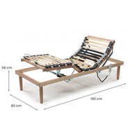 Rete letto singolo Arby, Rete a doghe in legno con motore, 100% Made in Italy, Rete ortopedica reclinabile motorizzata, cm 80x190h 34