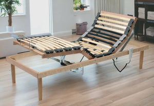 Rete letto singolo Arby, Rete a doghe in legno con motore, 100% Made in Italy, Rete ortopedica reclinabile motorizzata, cm 80x190h 34