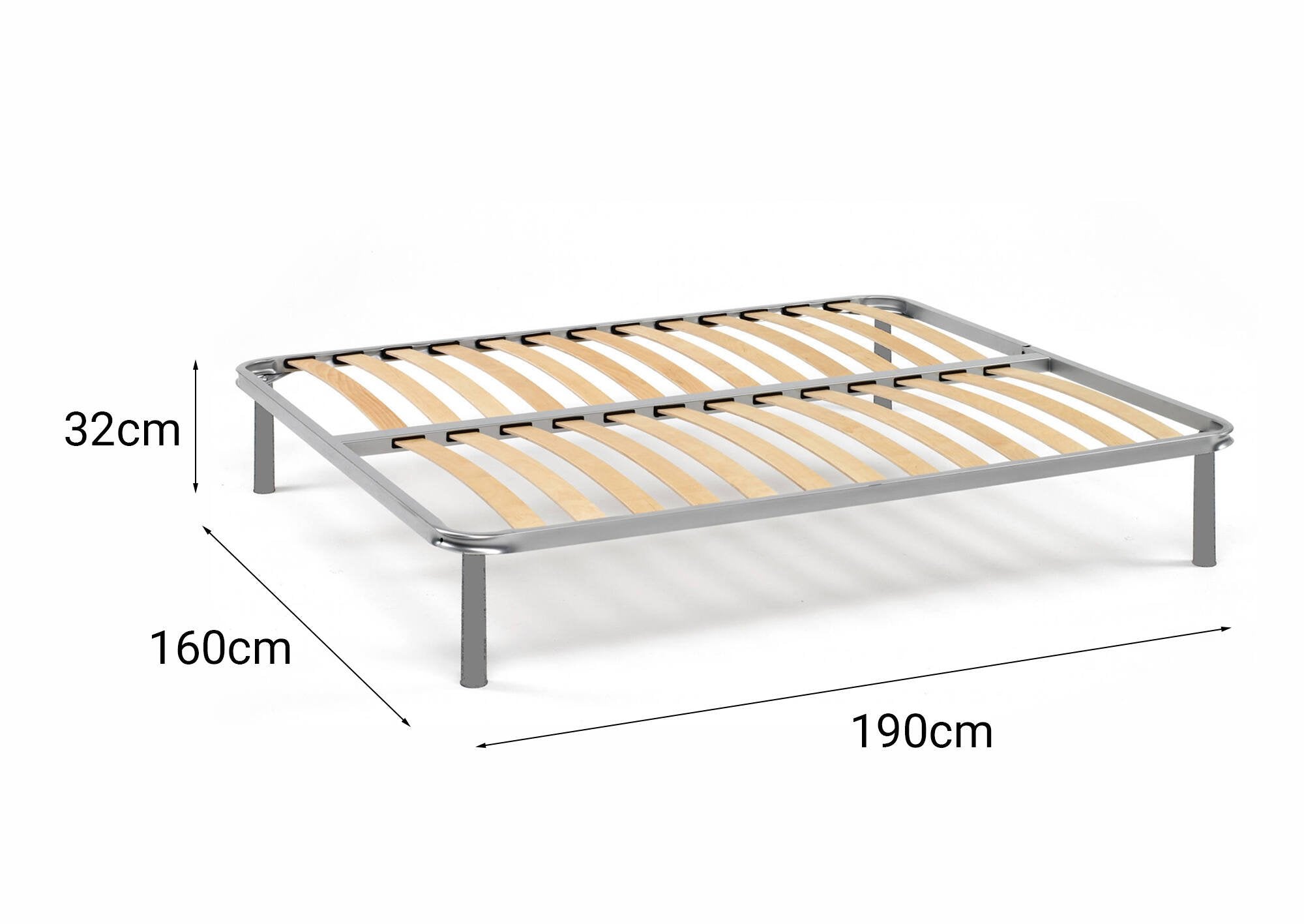 Rete letto matrimoniale Al, Rete ortopedica a doghe, 100% Made in Italy, cm 160x190h 31